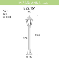 Уличный светильник Fumagalli Mizar.R/Anna E22.151.000.BXF1R