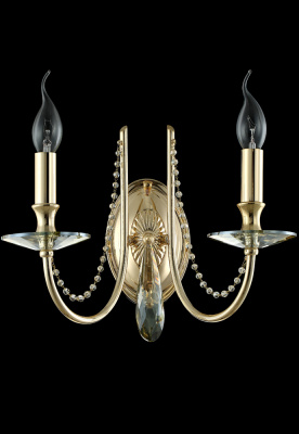 Бра Crystal Lux VICTORIA AP2 GOLD/AMBER