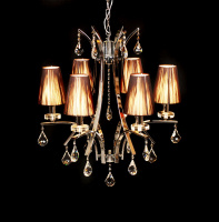 Хрустальная подвесная люстра Lumina Deco Glamour LDP 66247-6 BR+CHR