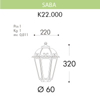 Уличный светильник Fumagalli Saba K22.000.000.BXF1R