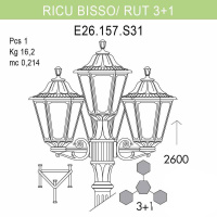 Уличный фонарь Fumagalli Ricu Bisso/Rut E26.157.S31.WYF1R