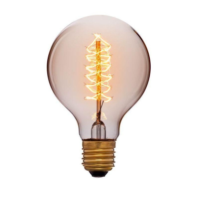 Лампа накаливания E27 40W шар золотой 051-989а